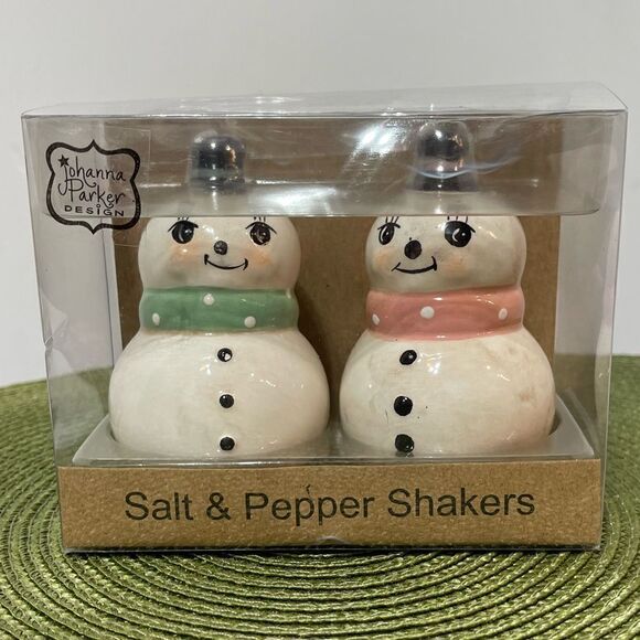 Johanna Parker Snowman Salt & Pepper Shakers NWT - Picture 4 of 7